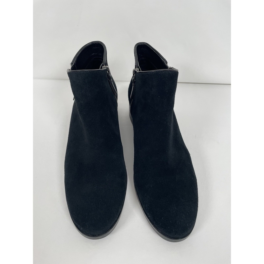 Cole Haan Women's Ankle Boots Black Suede Leather Casual Shoes Double Zip Size 8